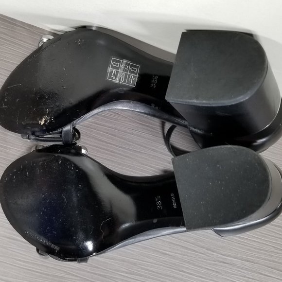 Alexander Wang Abby Crystal Embellished Sandal, Black Leather, Womens Size 8.5 - Picture 10 of 11